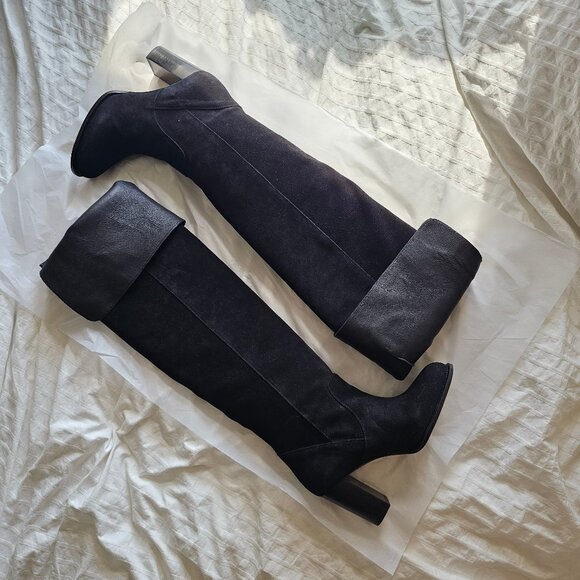 New Topshop Control Over The Knee Suede Boots - 2014 - Black - Sz UK 5 / 38 EU / - Picture 3 of 16
